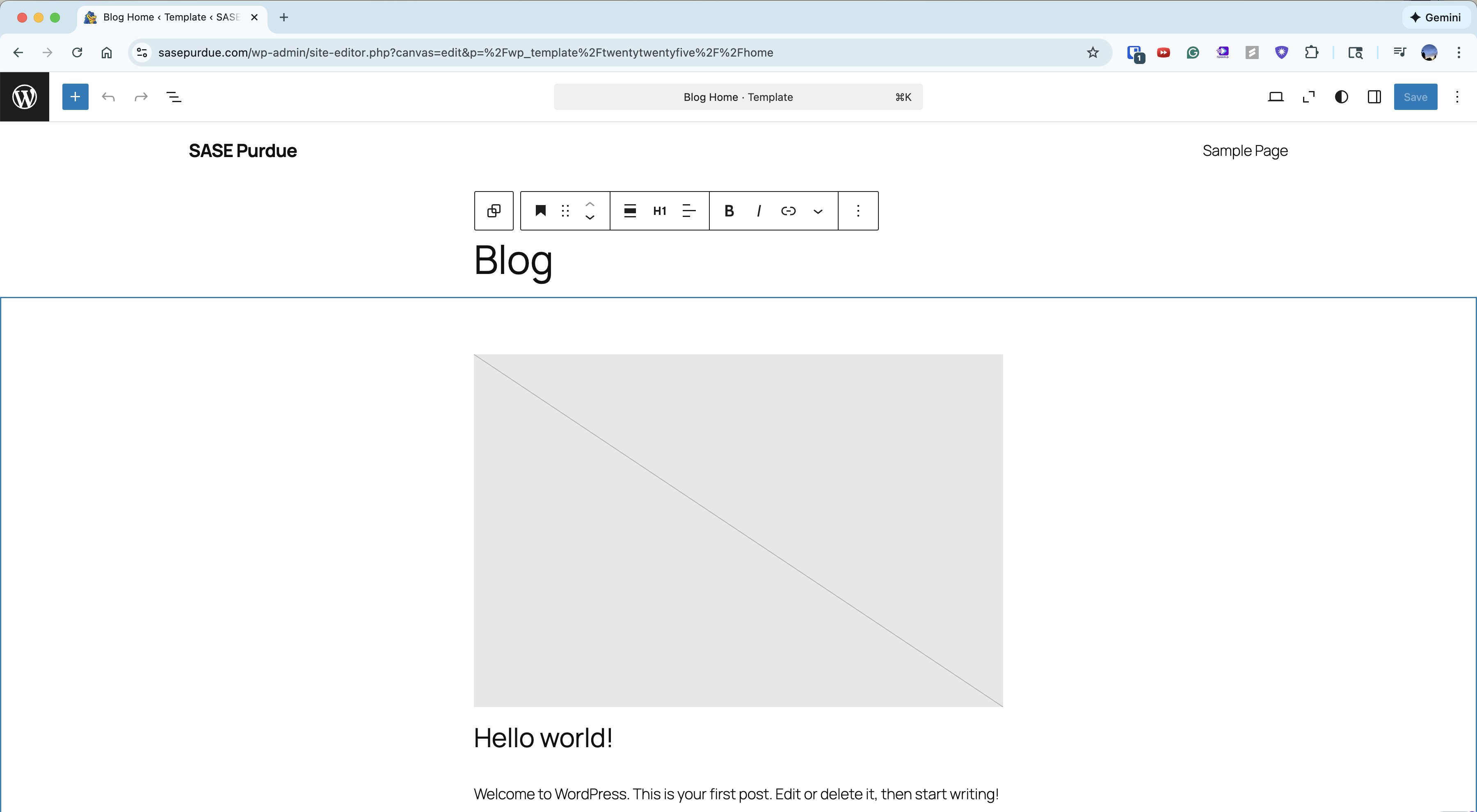 WordPress site editor
