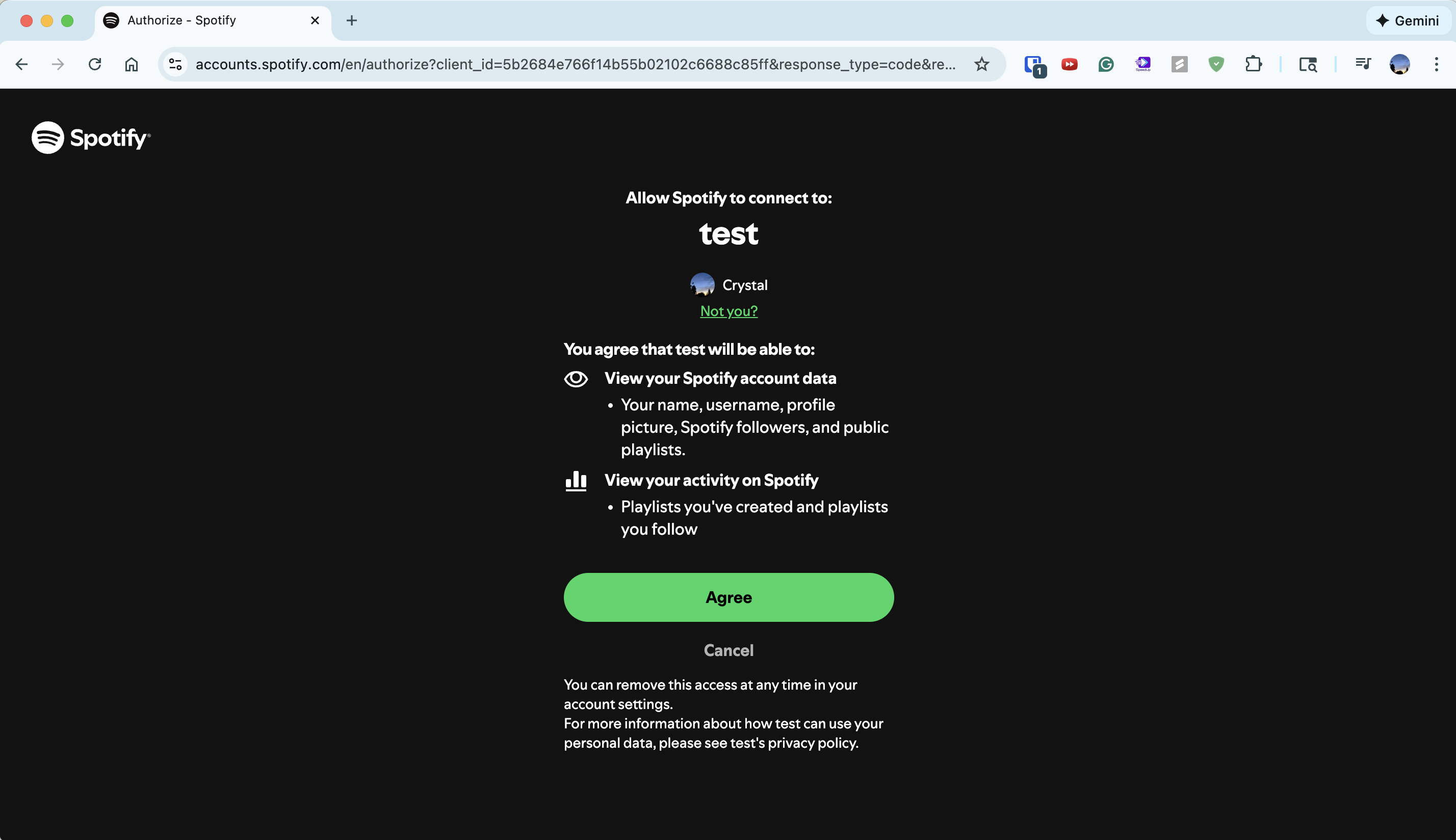 Spotify auth working