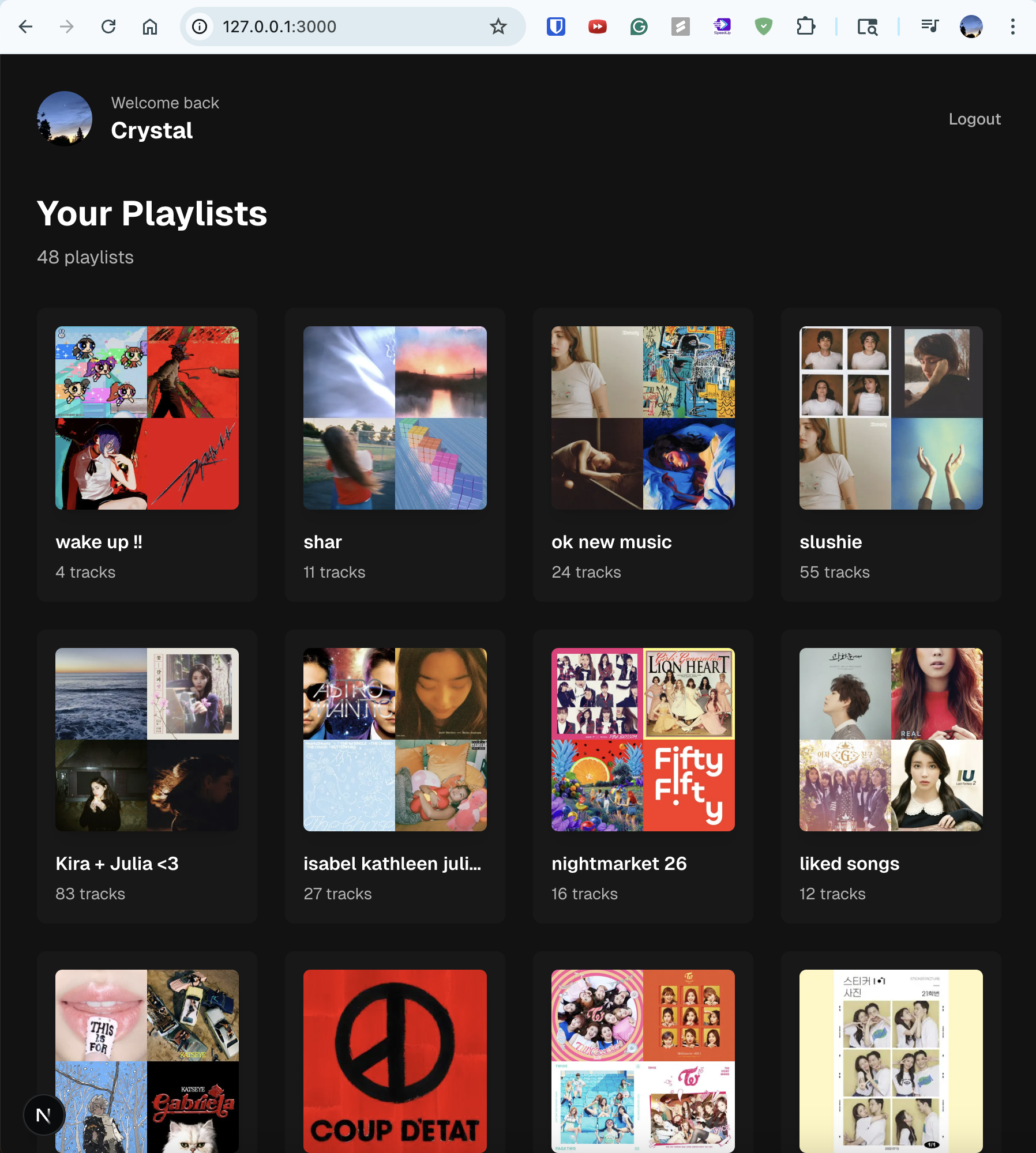 Login screen working